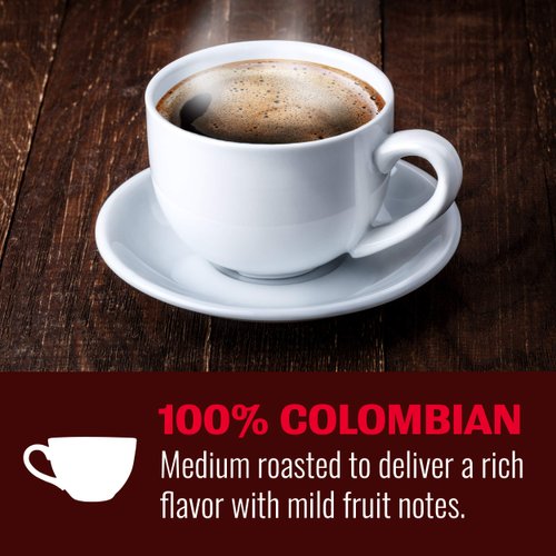 Hills Bros Single Serve Coffee Pods, 100% Colombian Ground Coffee, Medium Roast, 12 Count – Keurig Compatible, Roasted 100% Arabica Coffee Beans, Smooth Balanced Flavor