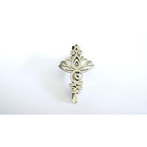 Generic Shiny silver tone metal lotus flower alligator hair claw clip fine hair