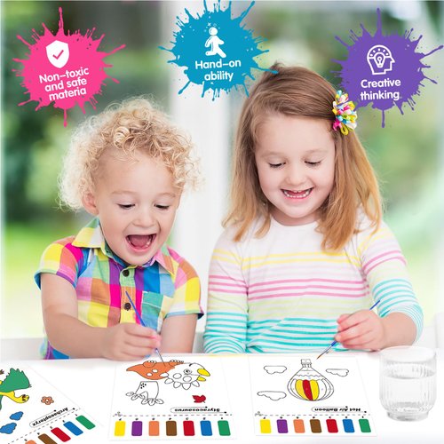 Paint with Water Books for Kid, Traffic Watercolor Coloring Art Craft Kit, Painting Book Gifts for kid Age 3 4 5 6 7 8, Coloring Art kit for Indoor Outdoor Travel School Home