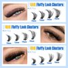 EYDEVRO Fluffy Lash Clusters Kit 50D60D80D Lash Extension Kit Cluster Eyelash Extension Kit 10-16mm D Curl Volume Individual Lashes Kit Cluster Lashes with Waterproof Lash Bond and Seal Lash Tweezers
