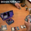AFIING MTG Commander Card Storage Box - Fits 200 Double Sleeved Cards,3-in-1Card Deck Case,Strong Magnet Card Organizer For Magic Commander TCG CCG,4Dividers &2 Toploaders, Black/Purple