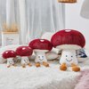 Bestsea Mushroom Plush Cute Mushroom Plushie Stuffed Animals Pillows Home Decor Kids Gift Red Mushroom Pillows Plush 10.2 Inches