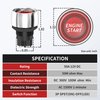 RVBOATPAT 12VDC 50A Engine Start Ignition Switch 3 Pin Spst Push Button Starter Switch Momentary 12 Volt 50 Amp Red Led for Marine Vehicle Racing Car Truck RV