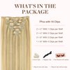 GOO GOO Clip in Hair Extensions Real Human Hair, 18inch 120g 7Pcs, 18D/22F Dirty Blonde Highlights, Remy Human Hair Extensions Clip ins for Women, Natural Human Hair