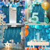 Crosize 3 Pack 3.3 x 9.9 ft Blue Foil Fringe Backdrop Curtain, Streamer Backdrop Curtains, Streamers Birthday Party Decorations, Tinsel Curtain for Parties, Galentines Decor