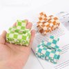 Framendino, 4 Pack Checkered Hair Claw Clips 2" Square Checker Barrettes Medium Cute Hair Jaw Clips Hair Accessories for Women