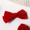 Red Velvet Ribbon Hair Bows Alligator Clip Barrettes Hairpins 4inch Girls Christmas Valentines New Year Gift Fall Outfit Decor Accessory for Women Toddler Teen Kids Baby