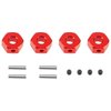Vgoohobby Metal 12mm Wheel Hex Hub Drive Adapters with Pins Screws Compatible with 1/10 Arrma Senton Granite Typhon Vorteks 3S Big Rock RC Car (Red)