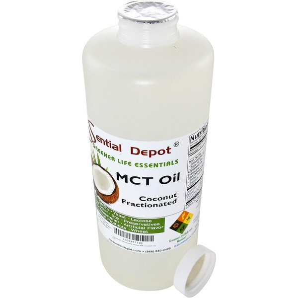 Coconut Oil - Fractionated - MCT Oil - 1 Quart - 32 oz - Food Grade - safety sealed HDPE container with resealable cap