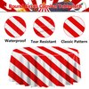 3 Pieces Red and White Stripe Tablecloths for Round Table, Carnival Theme Party Decorations, 84'' x 84'' Plastic Table Cover for Circus Party, Movie Night, Birthday, Christmas, Baby Shower, Wedding