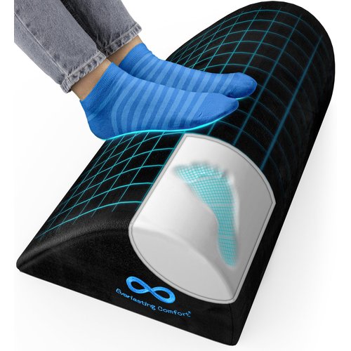 Foot Rest for Under Desk at Work - Memory Foam Office Foot Stool & Under Desk Footrest Leg Elevation Pillow for Gaming & Home Office, Supports Posture