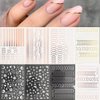 3D Lines Nail Stickers Rose Gold Metal Nail Art Decals 8 Sheets Stripe Lines Letters French Tips Self-Adhesive Nail Decals Curve Nail Art Sliders Nail Supplies for Women Manicure DIY Decorations