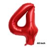 40-Inch Red Number 4 Crown Balloons Set, 4th Birthday Balloons for Girls, 4th Birthday Party Decorations. (Number 4)