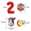 Farm Animal 2nd Birthday Party Decorations Farm Animals Foil Balloons for Kids 2nd Birthday Baby Shower Cow Farm Animals Theme Party Decorations (2nd Birthday)