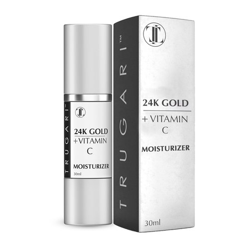 TRUGARI - 24K Gold + Vitamin C Face Moisturizer, Multi-Vitamin Skin Care Treatment with Orange Extract, Advanced Vitamin C Serum For Lifting and Firming, Face Serum for Skin Repair, 30 ml