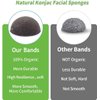 Konjac Face Sponges for Cleansing and Exfoliating, Konjac Facial Sponges for Washing Cleaning Face Body with Activated Charcoal, Natural Konjac Sponge Set for Oily Dry Sensitive Skin Skincare Tool
