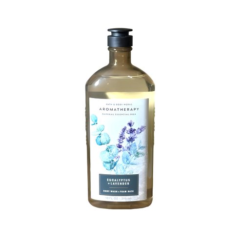 Bath and Body Works Aromatherapy Calm Eucalyptus Lavender Body Wash & Foam Bath 10 Ounce Full Size