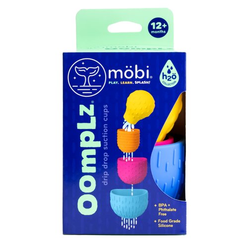MOBI OOMPLZ - Water Toys, Baby Stacking Cups, Stacking Toys for Toddlers 1-3, Baby Bath Cups, Pool & Tub Toys, Water Play for Babies & Kids, Non Toxic Food Grade Silicone, BPA Free, for Boys & Girls