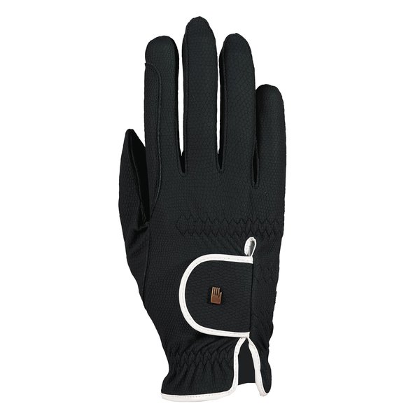 Roeckl - ladies contrast riding gloves LONA black-white 7