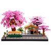 TEXXXIAN Cherry Blossom Micro Building Blocks Set, Japanese Creative Mini Bricks Model Flower Train Station Architecture for Adults and Kid Age of 14+ 3668PCS
