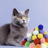 HaiPal Cat Toy Balls, 20Pcs Premium Soft Pom Pom Balls for Kittens, 1,9'' Funny Interactive Cat Pompom Toys for Bored Indoor Cats Playing Plush Balls for Craft DIY Decorations, Cute Kitten Kitty Toys.