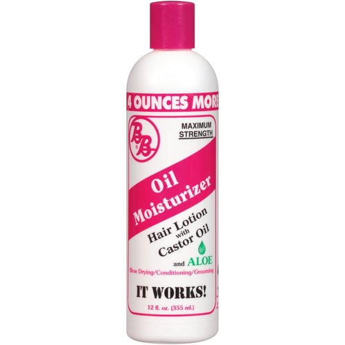 Bronner Bros BB Oil Moisturizer Hair Lotion – Hair Oil for Damaged Hair, Scalp Stimulator with Castor Oil, Aloe Vera, Vitamin B5 & Coconut Oil – Alcohol-Free Formula, Natural & Relaxed Hair – 12oz