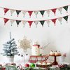 Zwiebeco 10.5Ft Christmas Red Green Pennant Banner Flags Fabric Tassels Triangle Bunting for Wedding Birthday Christmas Party Kids Room Nursery Tent Home Garden Hanging Xmas Decorations Supplies