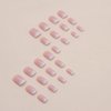 RUPOFUZA Acrylic Press on Nails Short Fake Nails, 24Pcs Square False Nails with White Ombre Press on Nails Designs Glossy Artificial Nails Stick on Nails for Women Girls