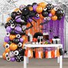 AIBIIN 153pcs Halloween Party Balloons Halloween Balloon Arch Garland Kit Black Orange Purple Confetti Balloons Orange Purple Foil Fringe Curtain Halloween Birthday Baby Shower Party Balloons Supplies