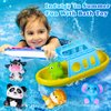 Oriate Bath Toys Set for 1+ Year Old, 5PCS Mold Free Silicone Animal Finger Puppets with BPA Free Boat, Montessori Sensory Learning Water Pool Bathtub Beach Toy, Summer Party Favors for Kids Toddlers