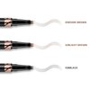 2 Pack Eyebrow Pencil,Microblading Eyebrow Pen with 4-Fork-Tip & Precise Brush Tip,Curved Eyebrow Makeup Pen for Natural Hair-Like Brows, Professional Brow Enhancing Kit with Eyebrow Brush,Dark Brown