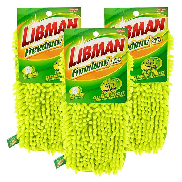 Libman 1486 Freedom Floor Duster Refill Dry Dust Mop Replacement Heads for The Libman Freedom Floor Duster – (Pack of 3), Green