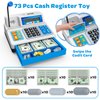 Bstoyder Pretend Play Calculator Cash Register Toy Gift for Kids Age 3, 4, 5, 6, 7, 8+ Year Old, 73 Pcs Grocery Store Playset with Microphone, Credit Card, Play Cash Register for Toddlers Kids 4-8