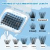 KevKev Lash Extension Kit for Travel, Portable Eyelash Extension Kit, Lash Clusters Kit 40Pcs Eyelash Clusters with Lash Bond and Seal Remover Tweezers Organizer Bag (Caramel,D-8-16mix Travel Kit)