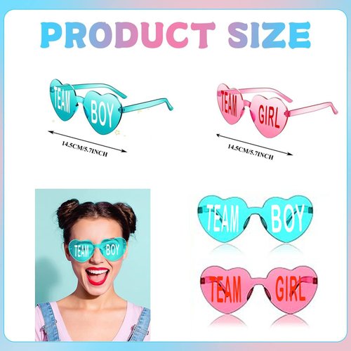  12 Pcs Gender Reveal Glasses Gende r Reveal Party Favor Team Boy Team Girl Party Decor Pink Blue for Gender Reveal Party Decorations