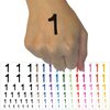 Number 1 One Cute Typewriter Font Temporary Tattoo Water Resistant Fake Body Art Set Collection - Purple (One Sheet)