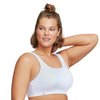 Full Figure Plus Size Custom Control Sports Bra Wirefree #1166 White