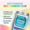 Punky Semi Permanent Conditioning Hair Color, Vegan, PPD and Paraben Free, may last for 5-40 washes, 3.5oz, Turquoise