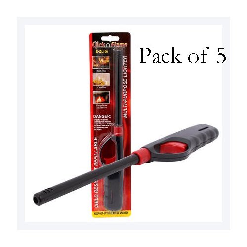 M.V. Trading 5 Pack Refillable Lighter for Kitchen Camping Grilling BBQ Home Adjustable Flame
