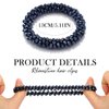 Fashey Rhinestone Hair Ties Elastic Ponytail Holder 3 Pcs Crystal Hair Scrunchies Hair Accessories for Women and Girls (blue,green,dark blue)