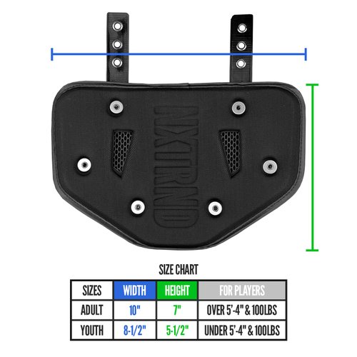 Nxtrnd Football Back Plate, Professional Football Backplates for Shoulder Pads (Matte Black, Adult)