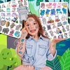 101PCS Little Hippo Hippopotamus Tattoos Temporary Stickers Theme Birthday Party Favors Decorations Supplies Decor Cute Funny Jungle Animals Tattoo Gifts For Kids Boys Girls School Prizes Carnival