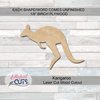 Kangaroo Wood Cutouts for crafts, Laser Cut Wood Shapes 5mm thick Baltic Birch Wood, Multiple Sizes Available