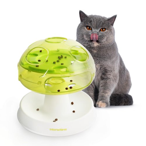 ALL FOR PAWS Cat Puzzle Toy, Mushroom Treat Puzzle Mental Stimulation Toy Cat Enrichment Toys Slow Feeder Interactive Kitten Toys for Indoor Cats, 3 Level Difficulty & Anti Slip