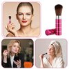 Andibro 2Pcs Retractable Kabuki Makeup Brush, Portable Travel Foundation Brush Loose Powder Brush Blush Makeup Brushes Face Liquid Foundation Sunscreen Brush Extensible Contour Makeup Brush with Cover