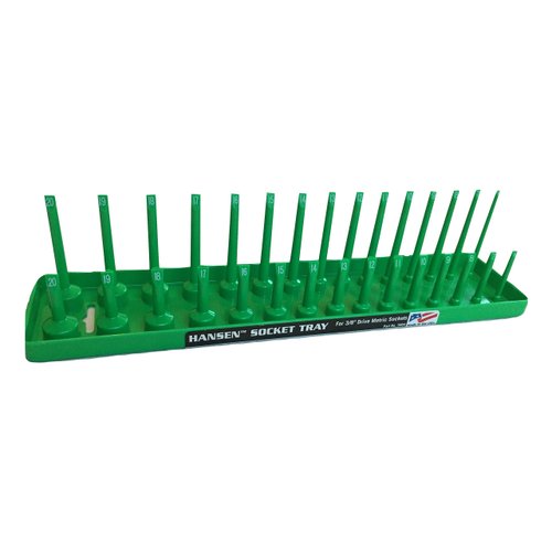 Hansen Global Hansen 3804 3/8" Drive Metric Regular & Deep Socket Holder - Green