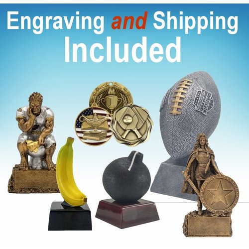 Decade Awards Hornet Color Resin Trophy - 4 Inch Tall | Engraved WASP Award | Spelling Bee - Customize Now