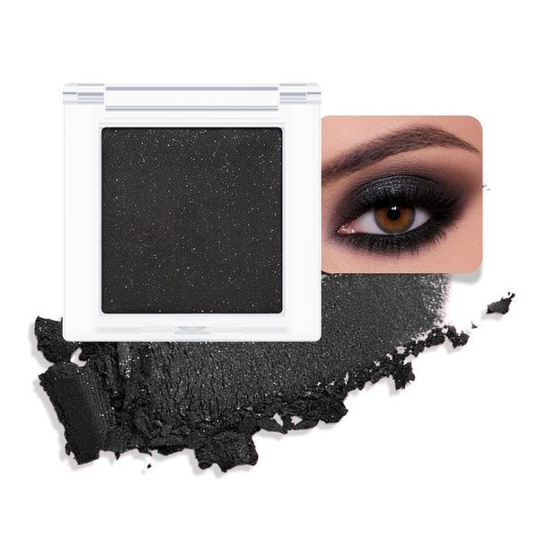 FeiCuiYun Monochrome Eyeshadow, Matte eyeshadow singles, Matte nude eyeshadow, Neutral Matte Pressed Powder Single Vegan Eyeshadow; Talc, Paraben & Cruelty Free, (Black)