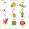 24PCS Mexican Fiesta Decorations Cino De Mayo Hanging Swirl Décor for Taco Twosday Birthday Taco Party Mexican Fiesta Party Supplies Boys Girls Baby Shower Favors