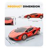 BEZGAR Remote Control Cars - 1:24 Scale Officially Licensed RC Series Lambo Sián FKP 37, Electric Sport Racing Hobby Toy Car Model Vehicle for Boys and Girls Teens and Adults Gift (Red)